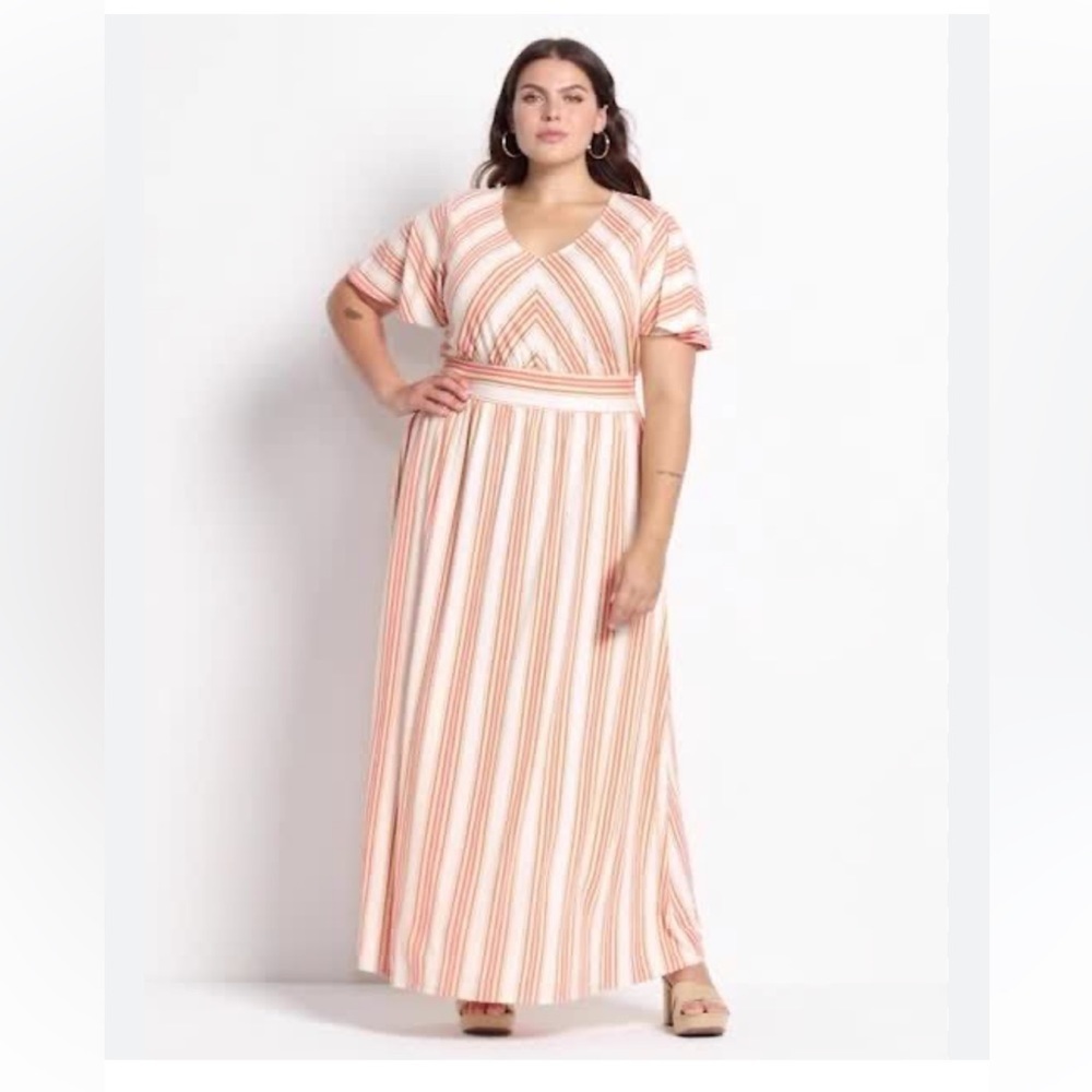 Lane Brant Short-Sleeve Chevron Stripe
Maxi Dress - 14/16
(NWT)